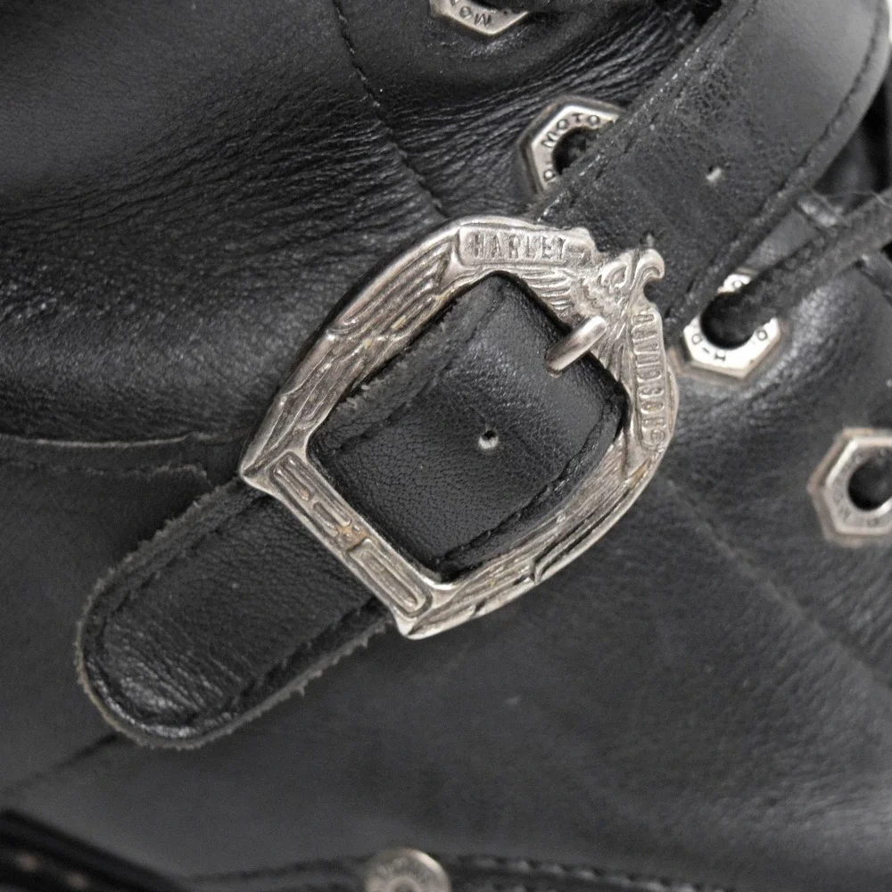 Harley-Davidson Faded Glory Mens 13 Black Leather Motorcycle Riding Boots 91003